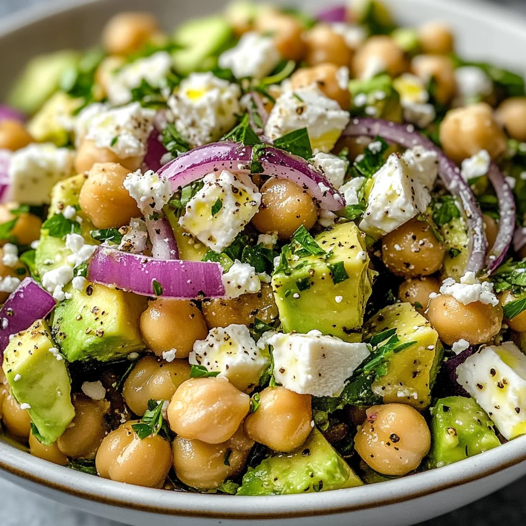 Chickpea Feta Avocado Salad