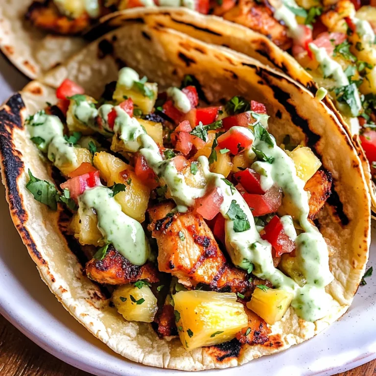 Chili Lime Chicken Tacos with Grilled Pineapple Salsa