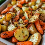 Garlic Herb Roasted Potatoes Carrots and Zucchini