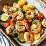 Garlic Parmesan Sheet Pan Shrimp with Zucchini