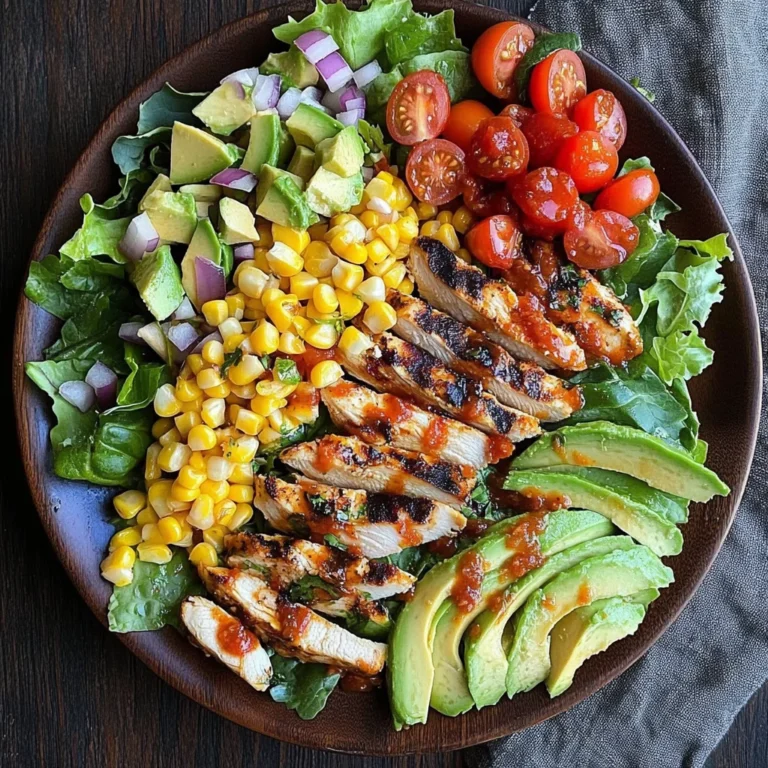 Grilled Romaine, Corn and Chicken Salad with Salsa Dressing