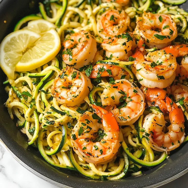 One Pan Garlic Shrimp And Zucchini Noodles