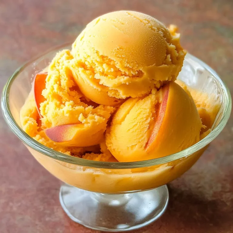 The Best Peach Sorbet Without Ice Cream Maker