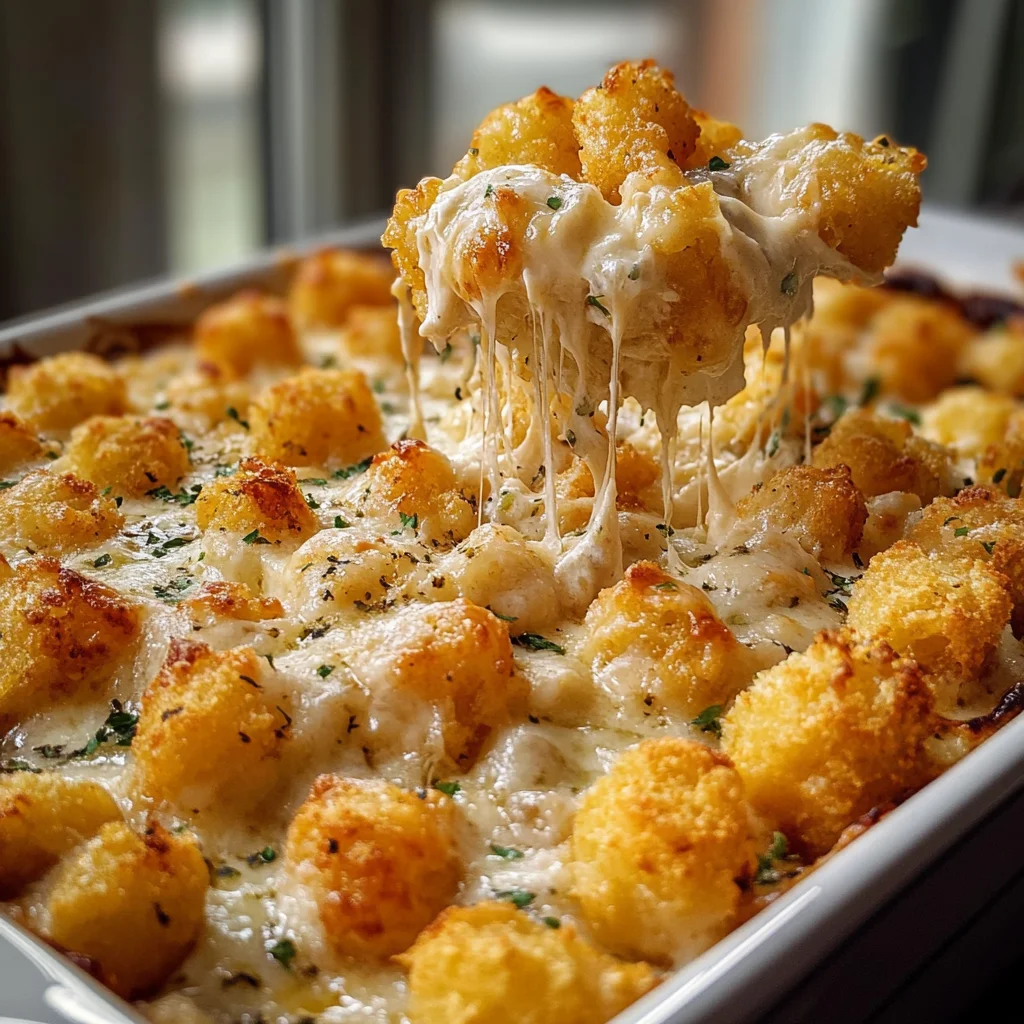 Irresistible Chicken Alfredo Tater Tot Casserole in 35 Minutes