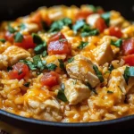 One Pot Queso Chicken and Rice : Easy Comfort Food