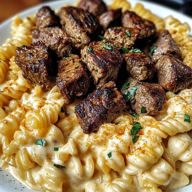 Cajun Steak Tips with Cheesy Parmesan Twisted Pasta
