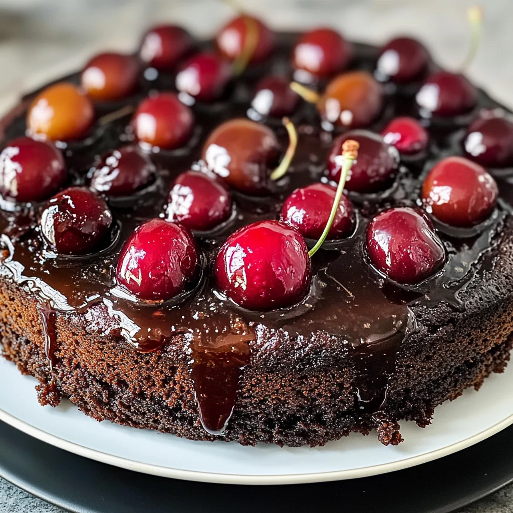 Chocolate Cherry Upside Down Cake