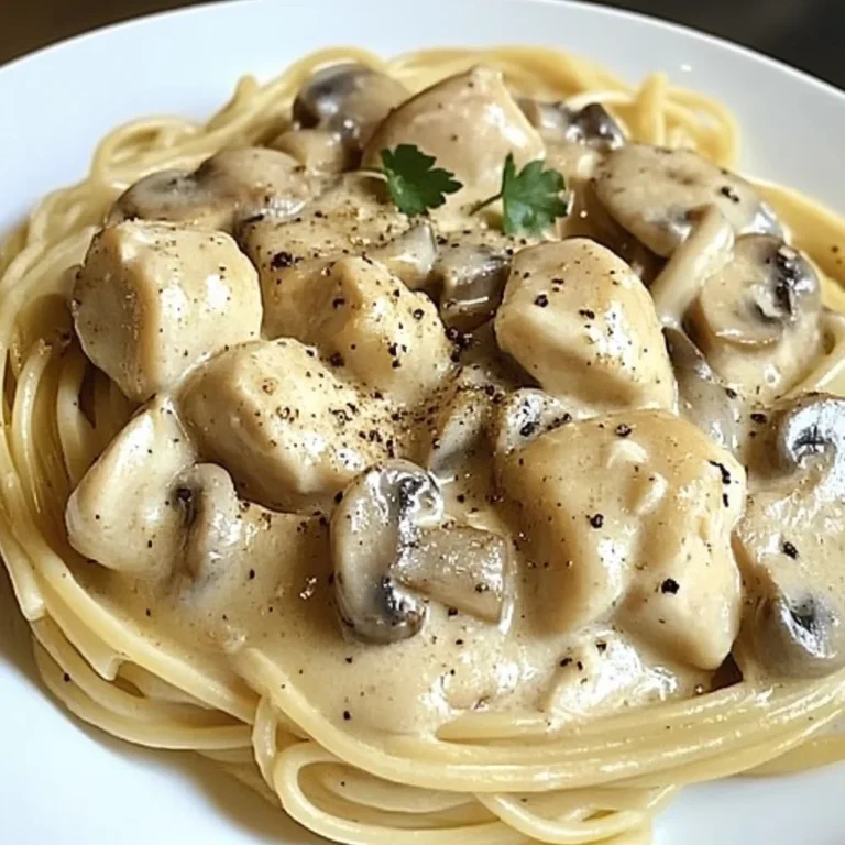 Creamy Garlic Chicken & Mushroom Pasta