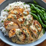 Creamy Herb Chicken with Fluffy Rice & Green Beans