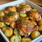Garlic Herb Roasted Chicken Thighs with Baby Potatoes