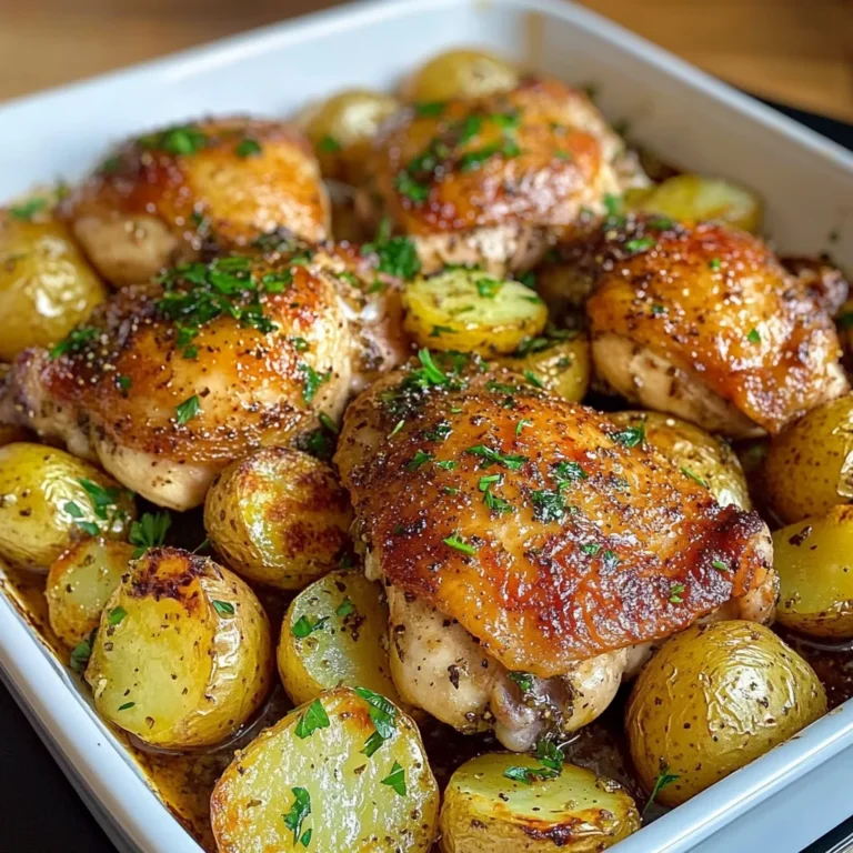 Garlic Herb Roasted Chicken Thighs with Baby Potatoes