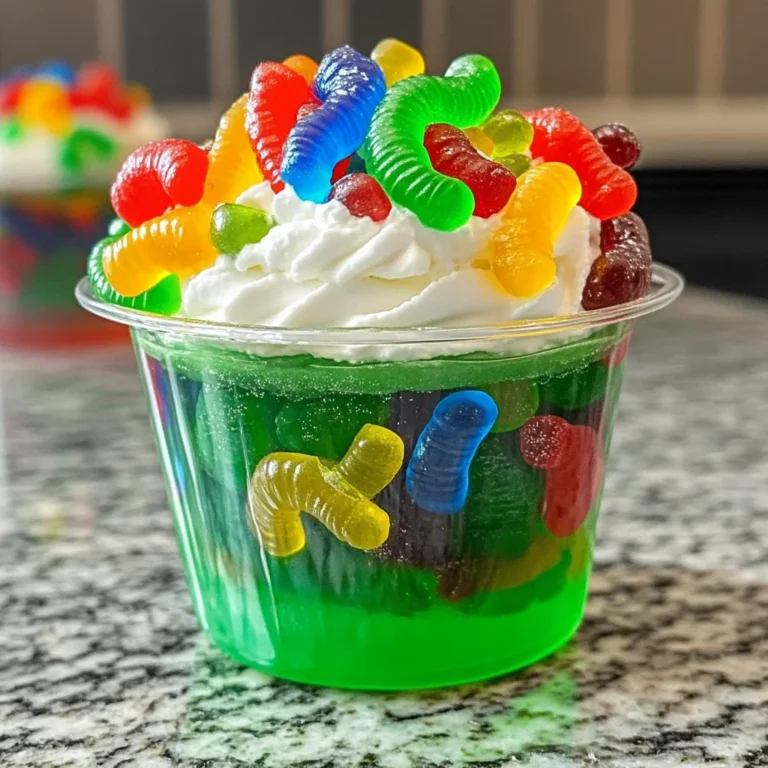 Gummy Worm Jello Cups Recipe
