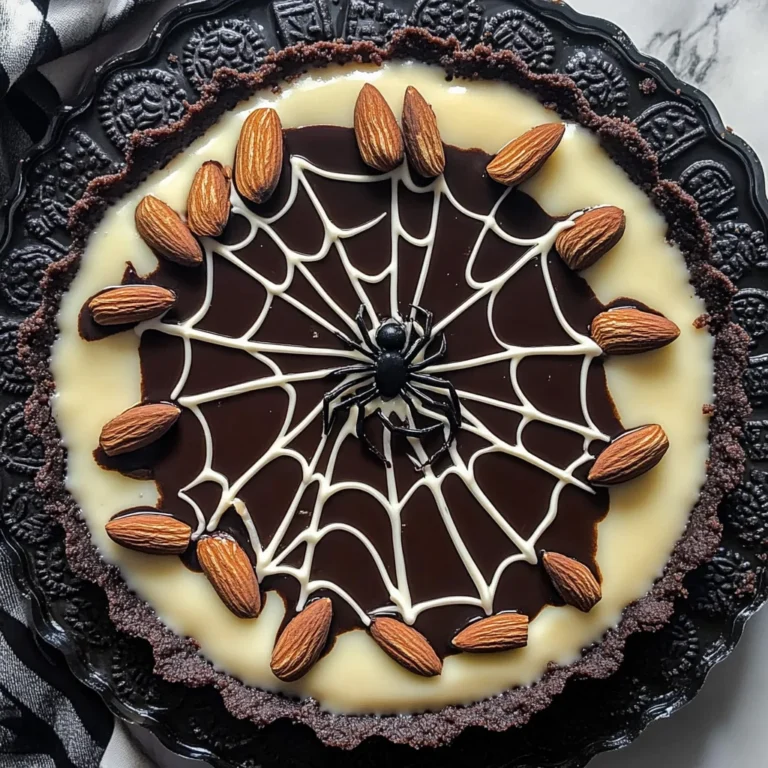 Halloween Chocolate Spiderweb Tart