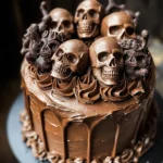 High Altitude Ginger Chocolate Skull Cake for Halloween