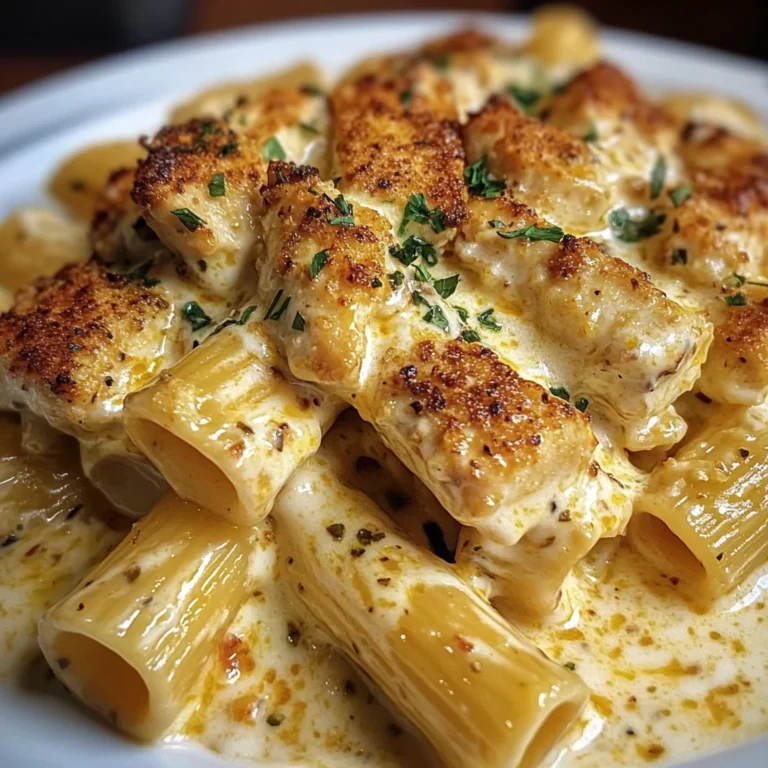 Mozzarella Cajun Chicken Rigatoni in Garlic Cheese Sauce