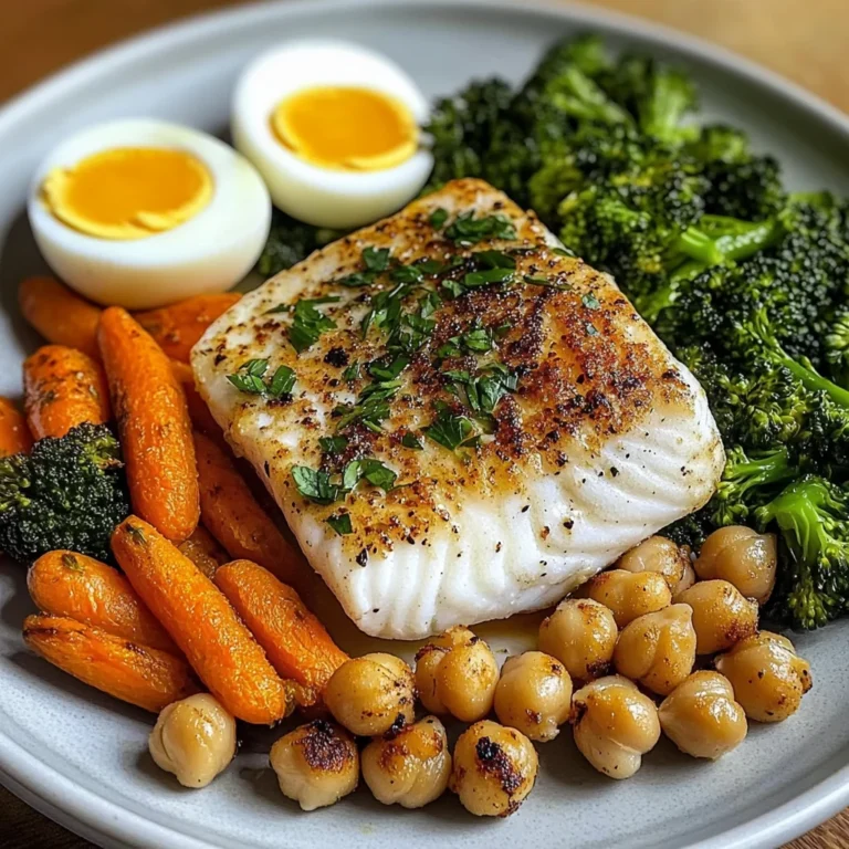 Protein Power Plate with Fish, Roasted Chickpeas & Veggies
