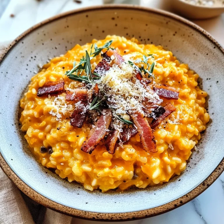 Pumpkin Risotto with Turkey Bacon & Parmesan