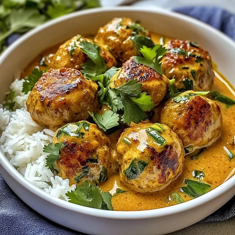 Thai Chicken Meatballs in Creamy Coconut Curry