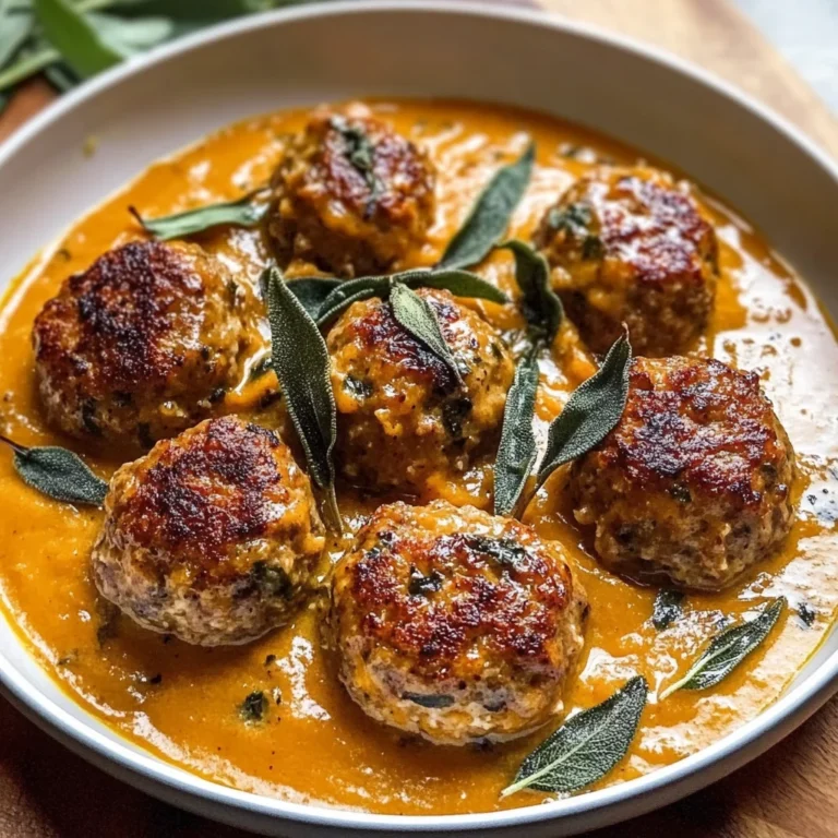 Turkey Meatballs in Pumpkin Sage Sauce
