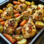 Baked Chicken Drumsticks with Roasted Veggies