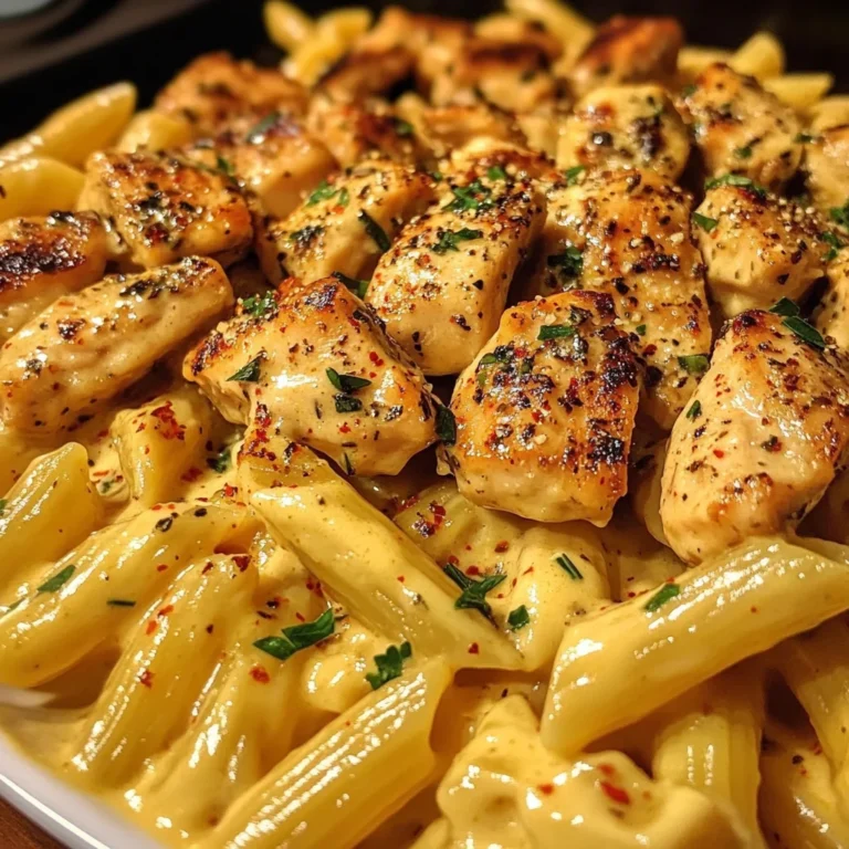 Cheesy Chicken Penne in Garlic Butter Parmesan Sauce