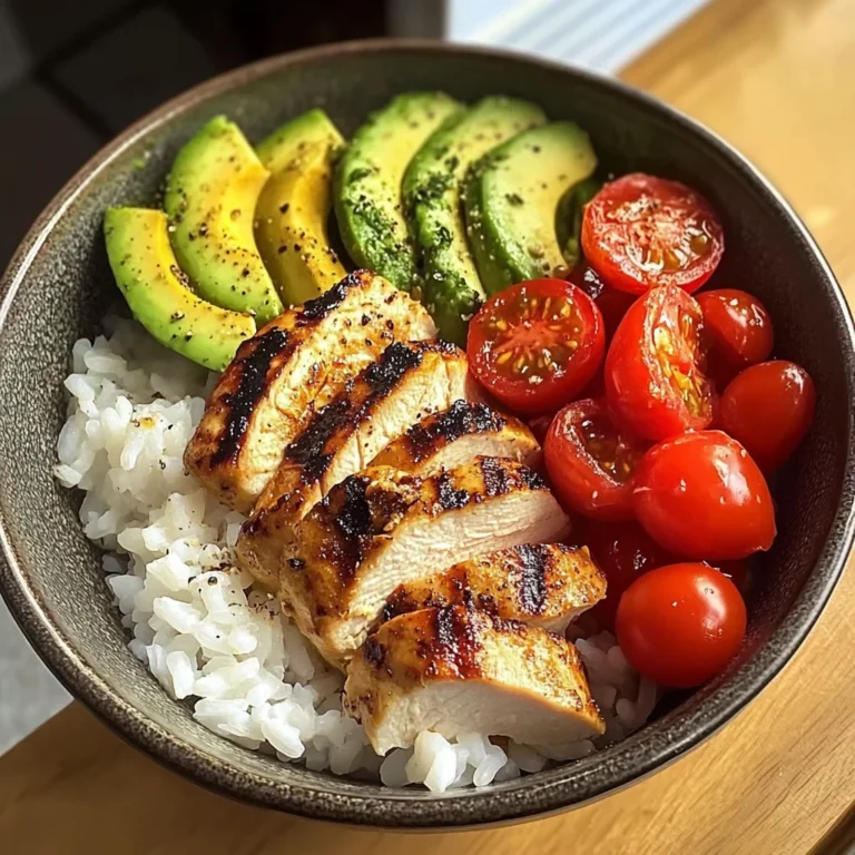 Chicken & Avocado Rice Bowl with Cherry Tomatoes