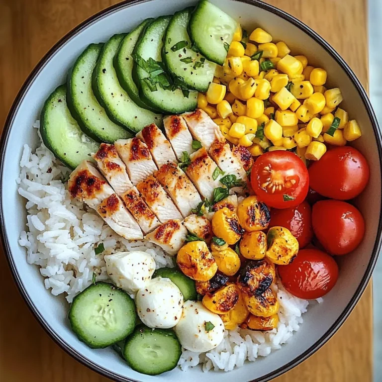 Chicken and Veggie Rice Bowl with Mozzarella