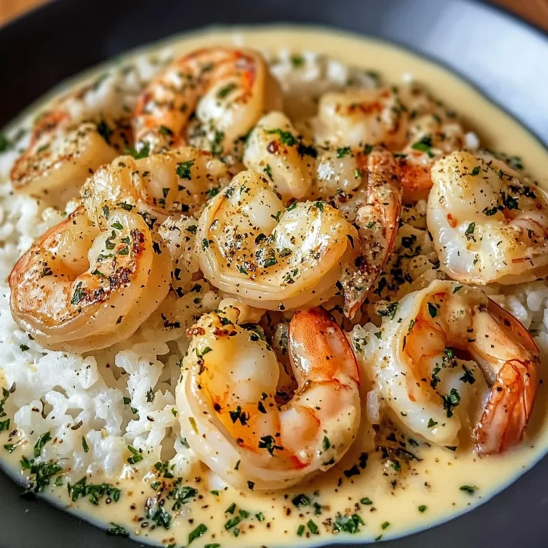 Creamy Garlic Shrimp with Rice