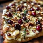 Crispy Flatbread with Brie, Cranberries & Toasted Almonds