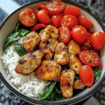Honey Pepper Chicken Rice Bowl with Fresh Veggies