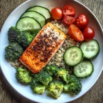 Lemon-Pepper Salmon Quinoa Plate