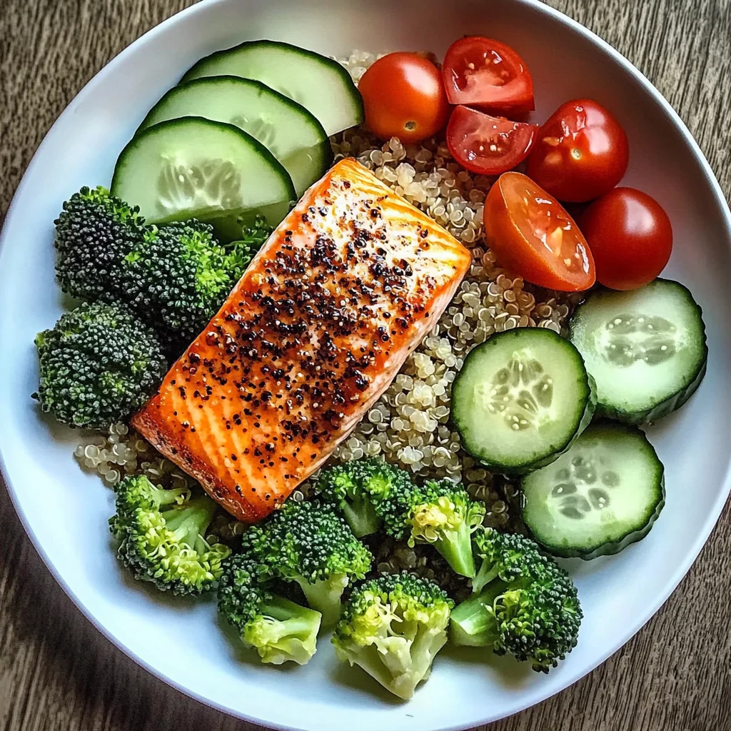 Lemon-Pepper Salmon Quinoa Plate