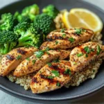 Lemon Pepper Grilled Chicken with Quinoa & Broccoli