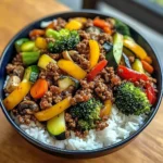 Savory Ground Beef & Veggie Stir-Fry Bowl