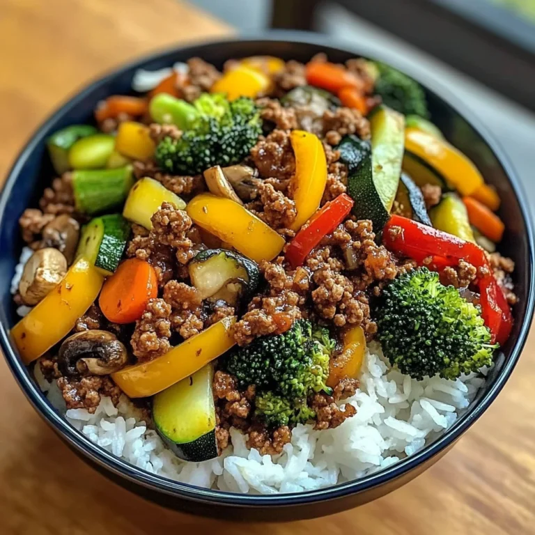 Savory Ground Beef & Veggie Stir-Fry Bowl