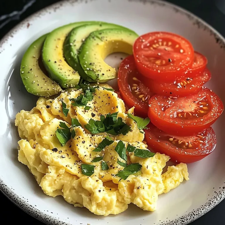 Scrambled Eggs with Avocado & Tomato