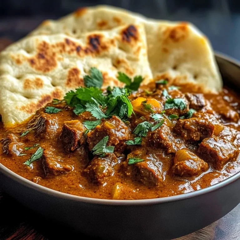 Slow-Cooked Lamb Curry with Garlic Naan