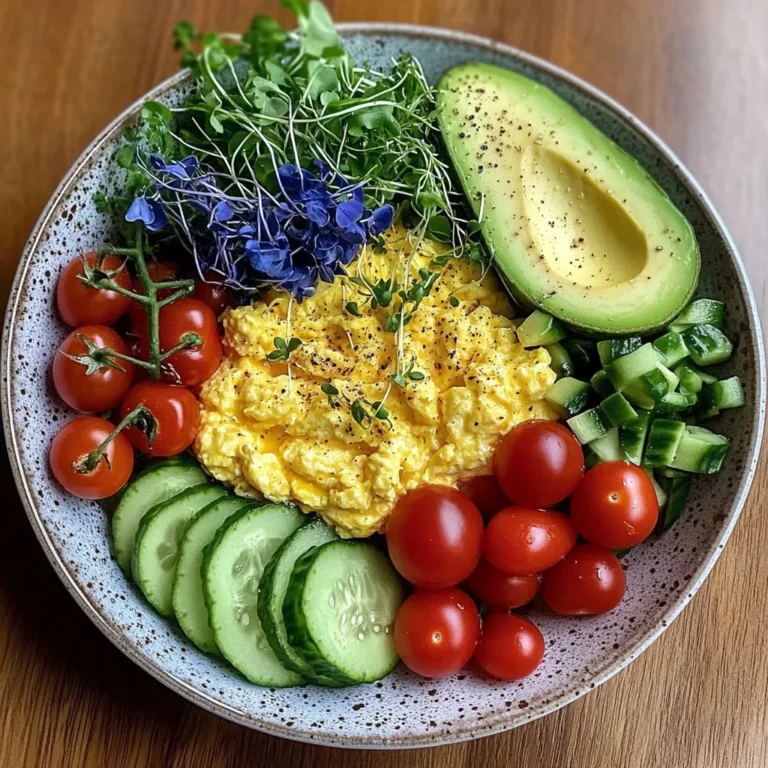 Soft Scramble Veggie Bowl with Avocado & Greens