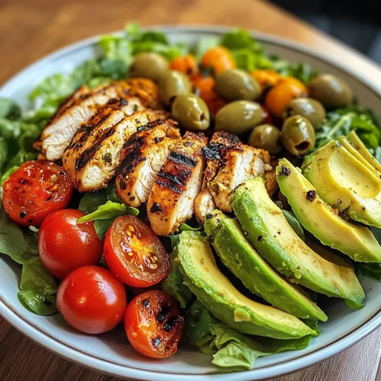 Spiced Grilled Chicken Salad with Avocado & Olives