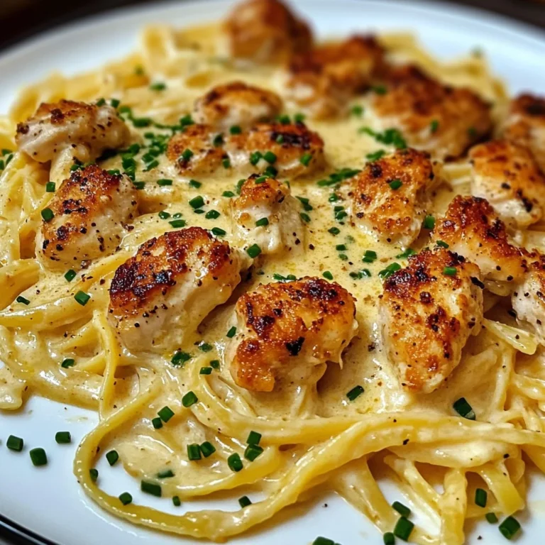 Spicy Garlic Chicken Linguine in Cheddar Parmesan Cream