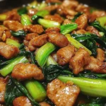Stir-Fried Pork with Bok Choy in Garlic-Ginger Sauce