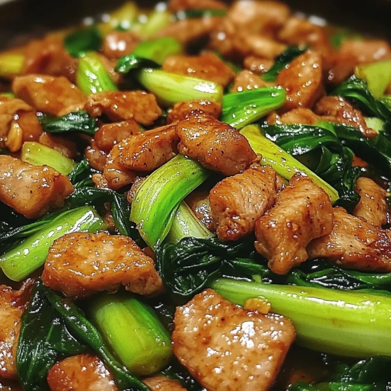 Stir-Fried Pork with Bok Choy in Garlic-Ginger Sauce