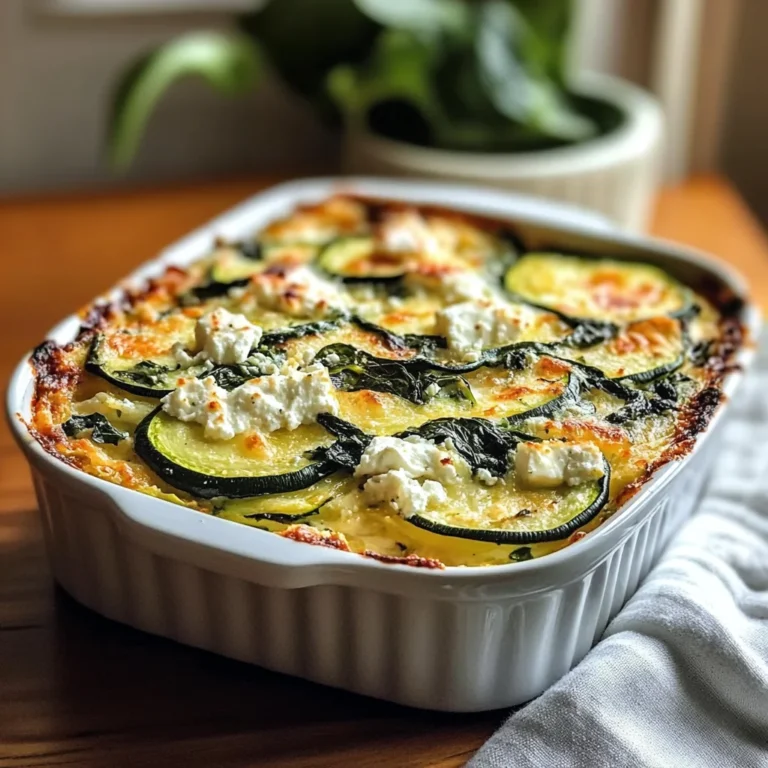 Zucchini Spinach and Feta Casserole