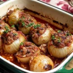 Greek Stuffed Onions: Salantourmasi