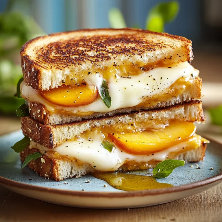 Honey Peach & White Cheddar Grilled Cheese
