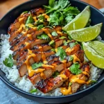 Sweet Chili Chicken Bowl with Coconut Lime Drizzle