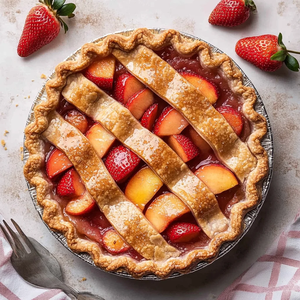 Brown Butter Strawberry Peach Pie