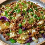 Low-Carb Mongolian Ground Beef and Cabbage