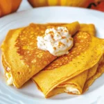 Pumpkin Crepes with Maple Cream Cheese Filling