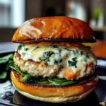 White Cheddar and Spinach Chicken Burgers